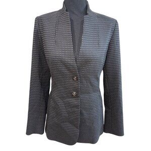 NWT Etcetera Designer Classic Black White Polka Dot Blazer Jacket Office Siren